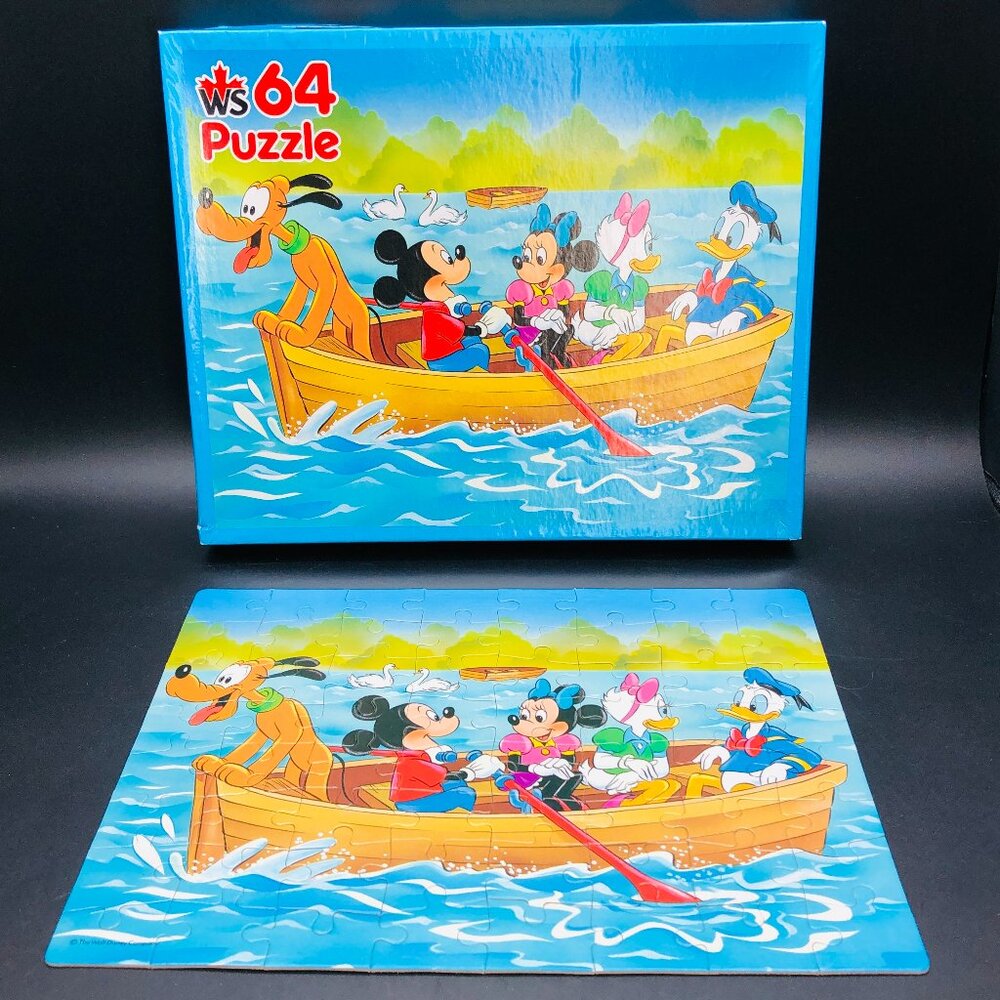 Vintage 1989 Mickey Mouse & Friends Jigsaw Puzzle -64 Chunky pcs COMPLETE